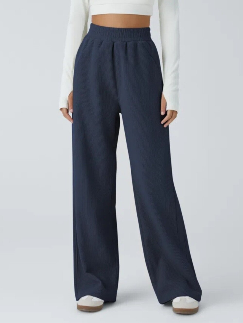 Halara High Waisted Pocket Straight Leg Corduroy Pants Medium Petite - Picture 1 of 9